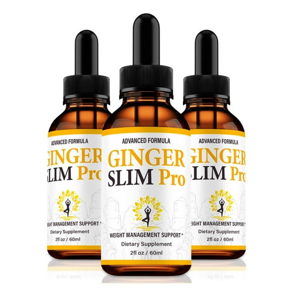 (3 Pack) Ginger Slim Drops - GingerSlim to Support Active Lifestyle and Fitness, Keto Liquid For Lasting Energy & Health, All-Natural Formula, Official Ginger Slimming Reviews (90 Servings)