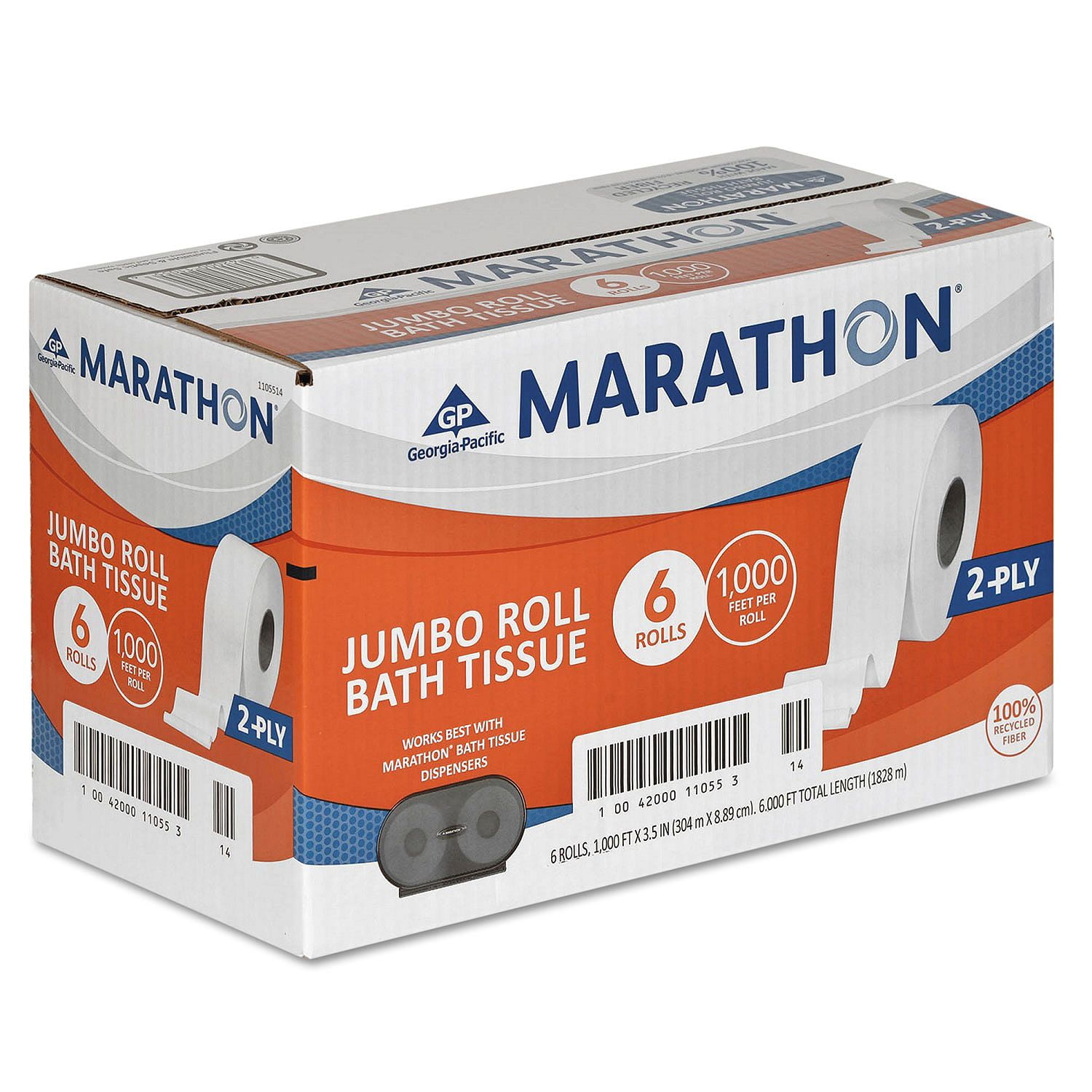 Product of Marathon Bath Tissue, 2Ply (6 Jumbo Rolls) Toilet Paper