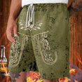 thumbnail image 2 of Men's Shorts Men's Oktoberfest Print Distressed Casual Shorts for Festival Celebration and Casual Wear Army Green L, 2 of 4