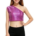 thumbnail image 3 of RMGVDSD Girls Sequin Crop Top Shiny Tees Sleeveless Tank Tops Stage Performance Dance Blouse Holiday Party Wear 9-11 Years, 3 of 3