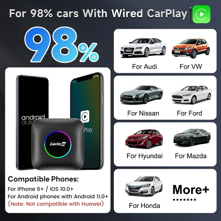 Carlinkit AI Box Android 13 - Wireless CarPlay Adapter, 8GB+128GB