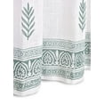 thumbnail image 4 of Linenwalas Natural Cotton Linen Semi-Sheer Curtains for Living Room 96 inch Length 2 Panels Set, Grommet Top, Semi Transparent Curtain Balance Privacy & Light (W-52xL-96 Inches /Green Leaf Design), 4 of 7