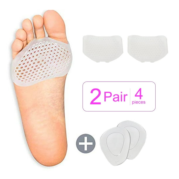 Metatarsal Pads Ball of Foot Cushions Set Soft Breathable Non-slip Silicone  Foot Pads for Pain Relief Bunion Forefoot Cushioning Relief for Women 