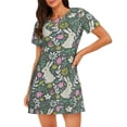 thumbnail image 1 of Saiise Chemise de Nuit Rétro à Motif Floral Lapin pour Femmes à Manches Courtes Col Rond Mignonne Robe de Nuit à Volants Confortable, 1 of 6