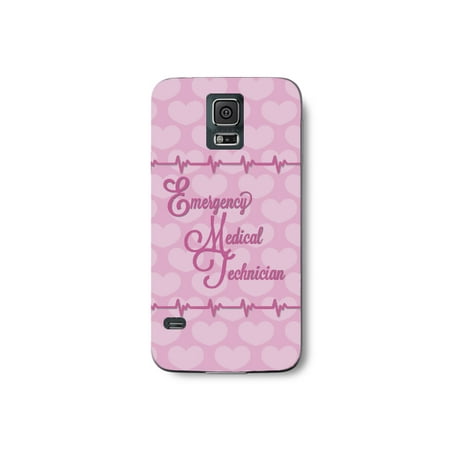 - Emergency Medical Technician EMT Print Pink Heart Beat Pattern Background Design Medical Phone Case for the Samsung Ga