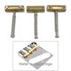 thumbnail image 4 of 2x de 3 sillines de puente de guitarra fija de latón de Vintage para eléctrica piezas de repuesto perfke 3 sillines de puente de latón., 4 of 9