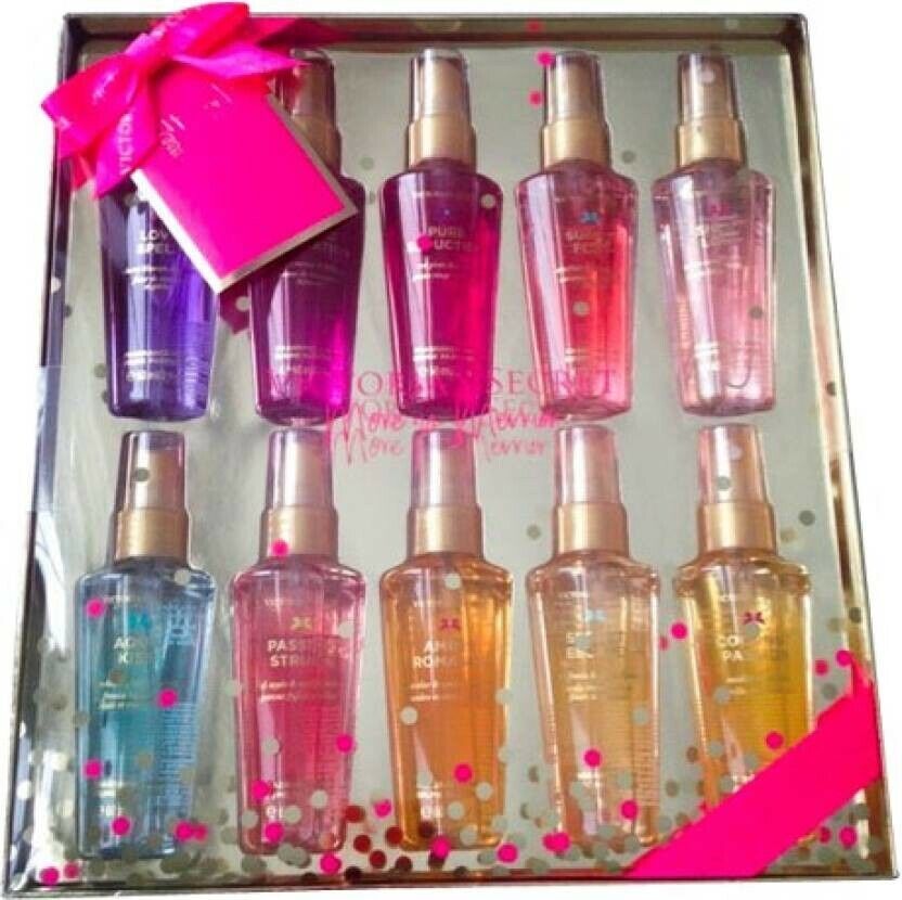 Victoria's Secret Gift Set 10 Pc PIECES FRAGRANCE MIST BODY SPRAY 2 FL