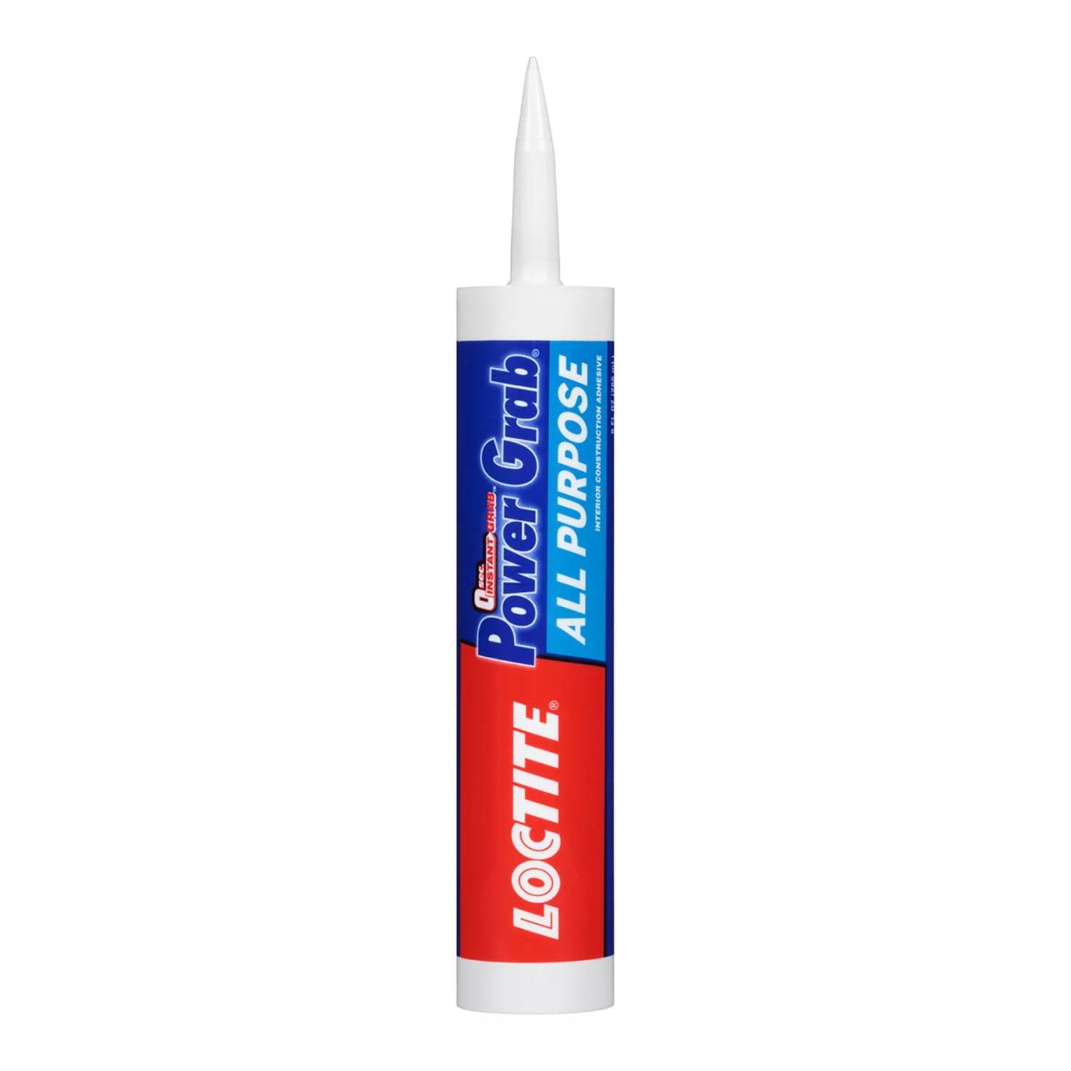 (6 pack) Loctite Power Grab Construction Adhesive All Purpose, Pack of 1, White 9 fl oz Cartridge
