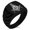 Black, variant on Stainless Steel Freemasons Masonic Royal Compass Chevron Pattern Biker Style Polished Ring