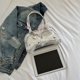 thumbnail image 2 of Bolso de hombro Mujeres Bow PU Lace de cuero Axila Bowknot Boston Black, 2 of 8