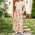 thumbnail image 2 of GERsome Girl's Short Sleeve Dress Patchwork Floral Print Loose Casual Long Maxi Dress with Pockets for 4-14 Years Kids, 2 of 8