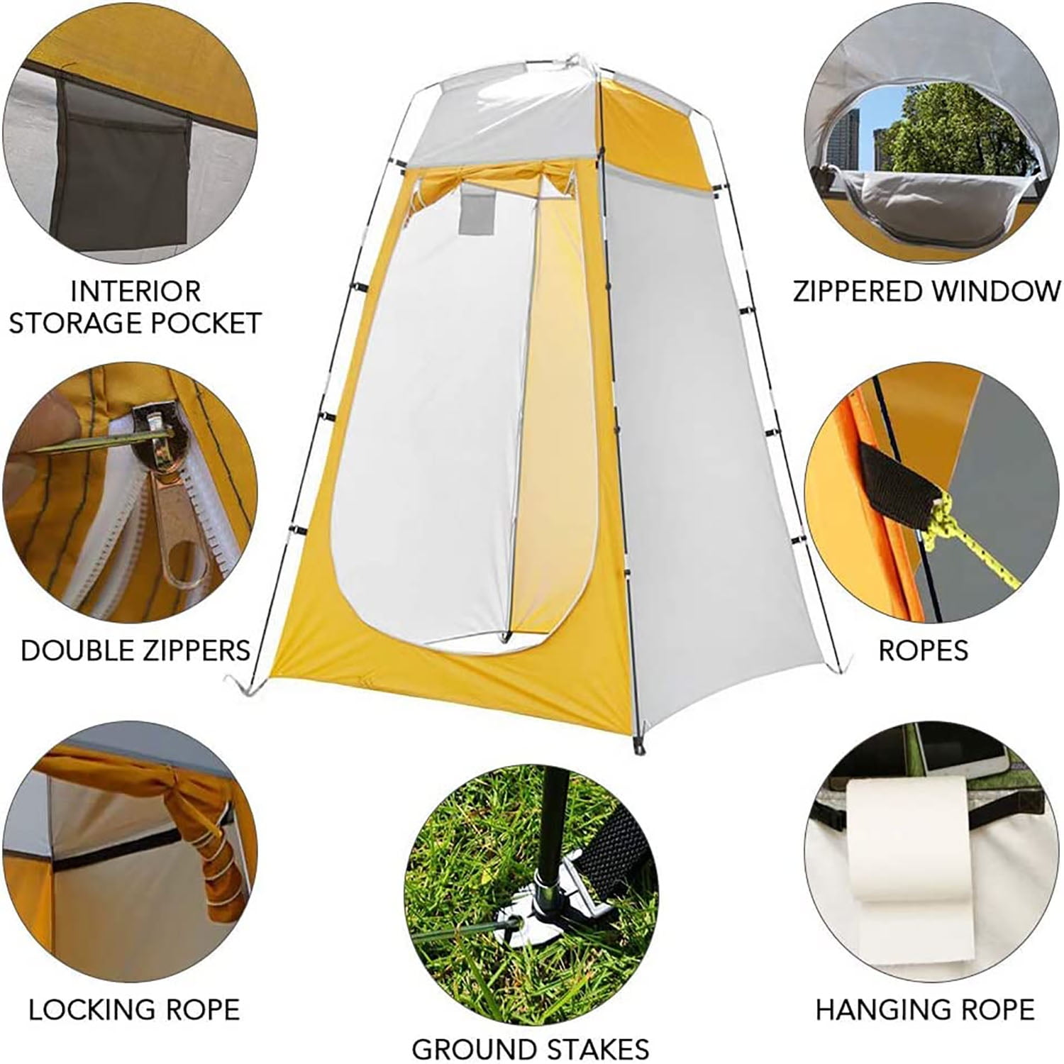 Pop Up Privacy Shower Tent, Dressing Room, or Portable Toilet Stall with Carry Bag for Camping, Beach, Outdoors