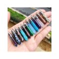 thumbnail image 1 of 1/5/10pcs Random Natural Gemstone Quartz Amethyst | Crystal Hexagon Pendulum Aura Pendant Charm | DIY Jewelry Making Necklace Accessories, 1 of 5