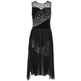 thumbnail image 6 of renvena Lyrical Dance Dress for Girls Flowy Chiffon Skirt Contemporary Ballet Tutu Leotard Dancewear Black 14, 6 of 7