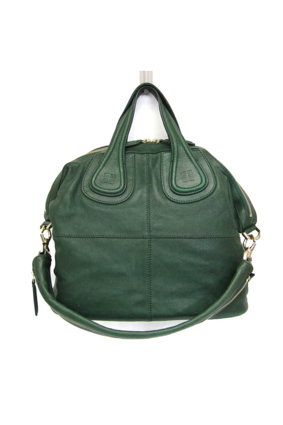 Pre-Owned Givenchy Nightingale Medium Women's Leather Handbag,Shoulder Bag Green