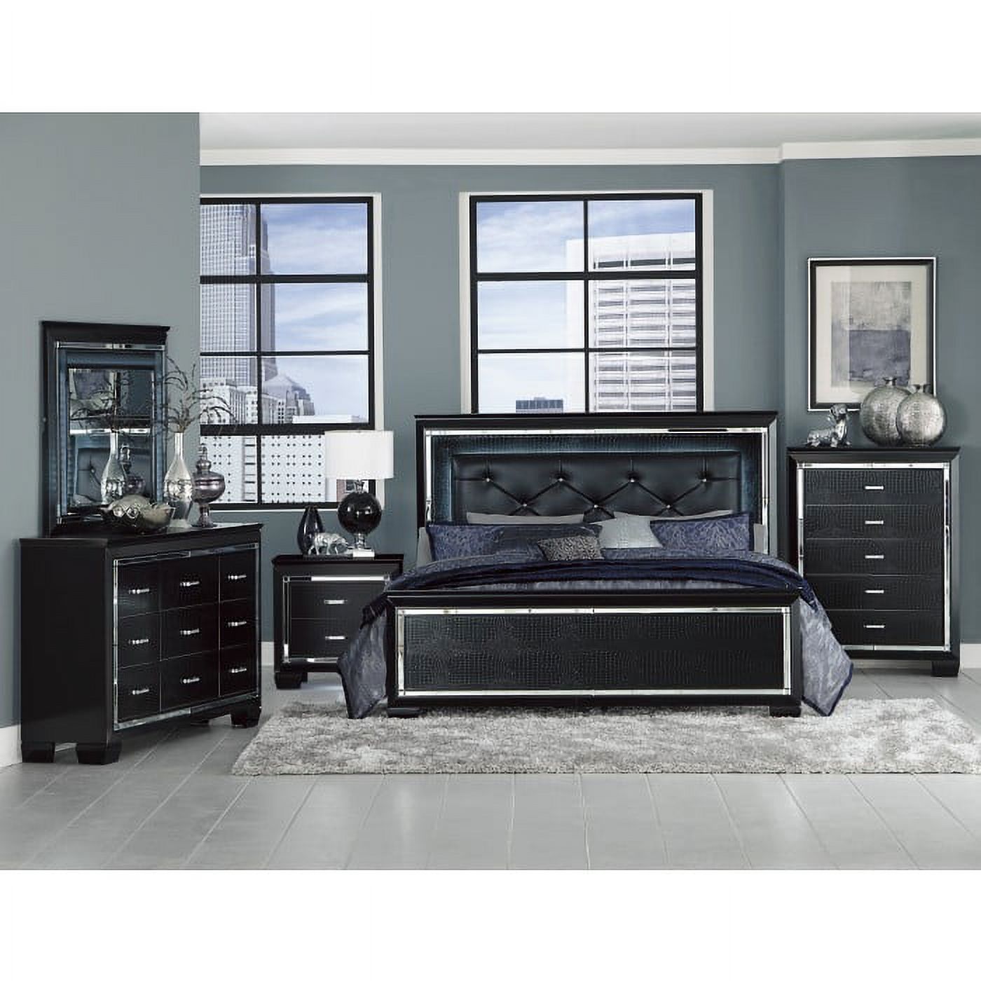 Allura Collection Regal Glamour with Beveled Mirror Accent and LED Backlighting