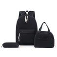 thumbnail image 1 of GPOECD Stylish and Functional Corduroy 3 Piece School Backpack Set for Students Including Shoulder Tote Bag School Backpack Black,One Size, 1 of 3