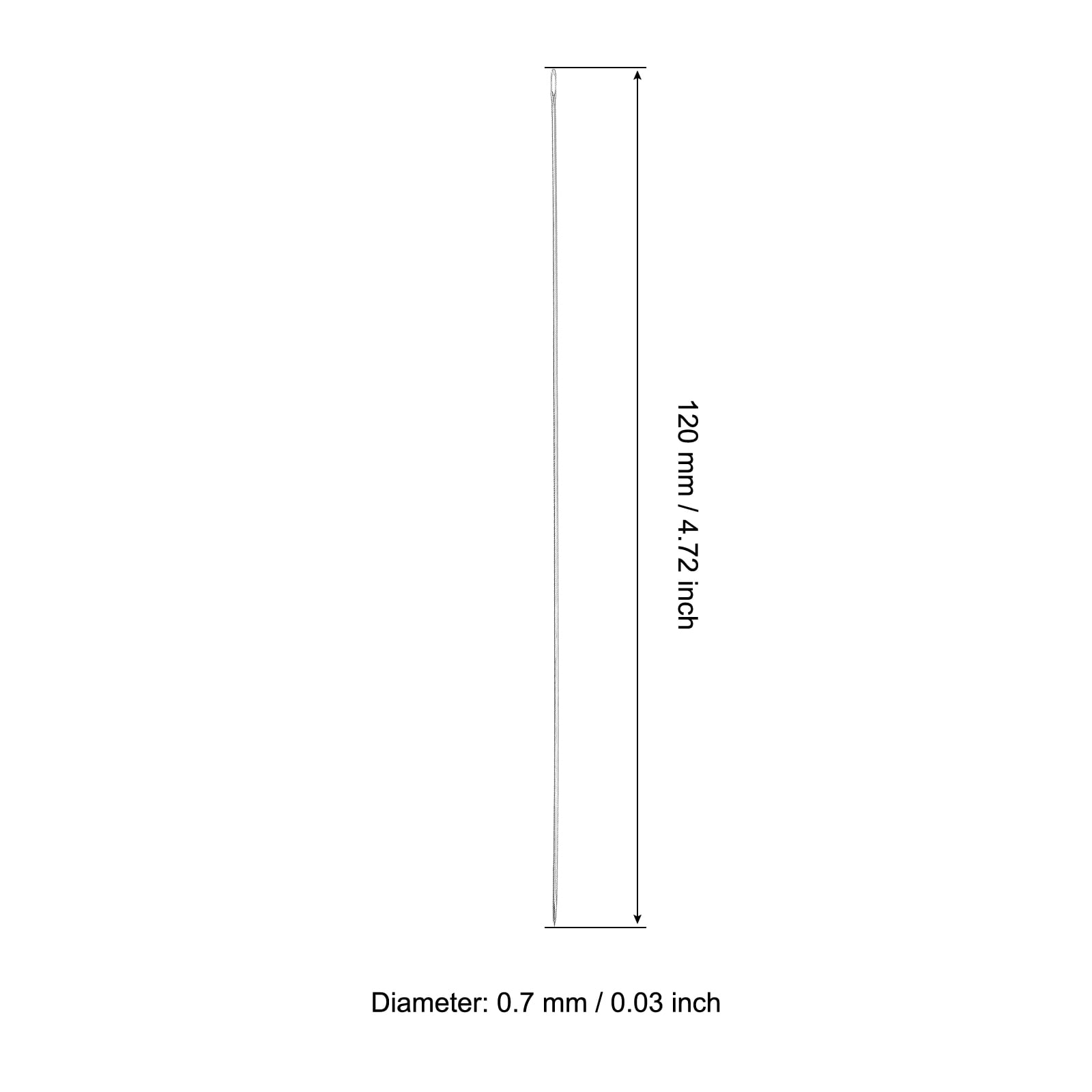 Unique Bargains Beading Needles Fine Thin Long Straight Sewing Embroidery Thread 0.7x120mm