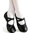 thumbnail image 2 of HWJAD Soft Leather Ballet Shoes for Toddler Little Kid/Big Kid Girls Boys Lace-Free Dance Slippers Ballerina Shoes, 2 of 8