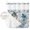 Blue Grey, variant on No Hook Blue Turtle Coastal Shower Curtain with Snap in Liner Set, Octopus Summer Beach Coral Starfish Seahorse Waterproof Bathroom Curtains with See Through Top Window, Small 36 x 78 Inch