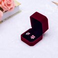 thumbnail image 4 of Fashion Velvet Engagement Wedding Earring Ring Pendant Jewelry Display Box Red, 4 of 6
