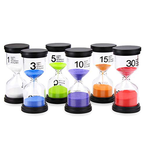 6-Color 10 min Accurate Sand Timer Plastic Hourglass Office School Classroom