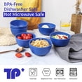 thumbnail image 3 of TP 10 Ounce Melamine Bowls Set, 4.5" Unbreakable Soup Bowls, Cereal Bowl Set of 6, Blue, 3 of 7