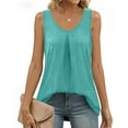 thumbnail image 3 of MOSHU Summer Tank Tops for Women V-neck Sleeveless Shirts Pleated Front Tops, 3 of 9