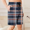 thumbnail image 6 of Mens Shorts Drawstring Elastic Waist Plaid Pocket Sleep Shorts Casual Lounge Bermuda Shorts Purple XL, 6 of 6