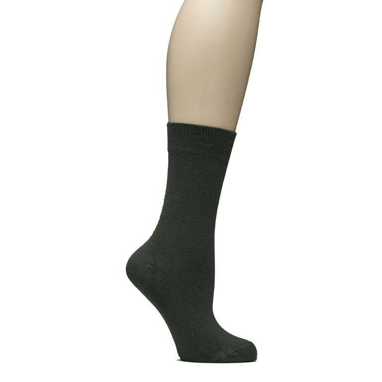 Hugh Ugoli Women's Bamboo Thin Dress Socks Crew Business Casual, 3 Pairs,  Dark Forest Green, Shoe Size: 6-9 - Walmart.com