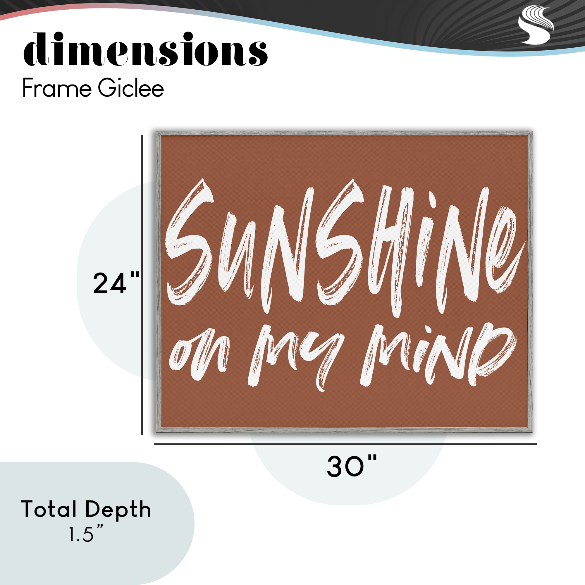 Sunshine State Of Mind Brown Gray Framed Giclee Art, design by Lettered and Lined