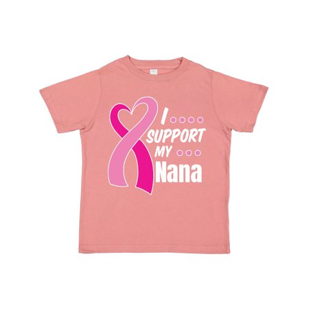 

Inktastic Breast Cancer Awareness I Support My Nana with Pink Ribbon Gift Toddler Boy or Toddler Girl T-Shirt