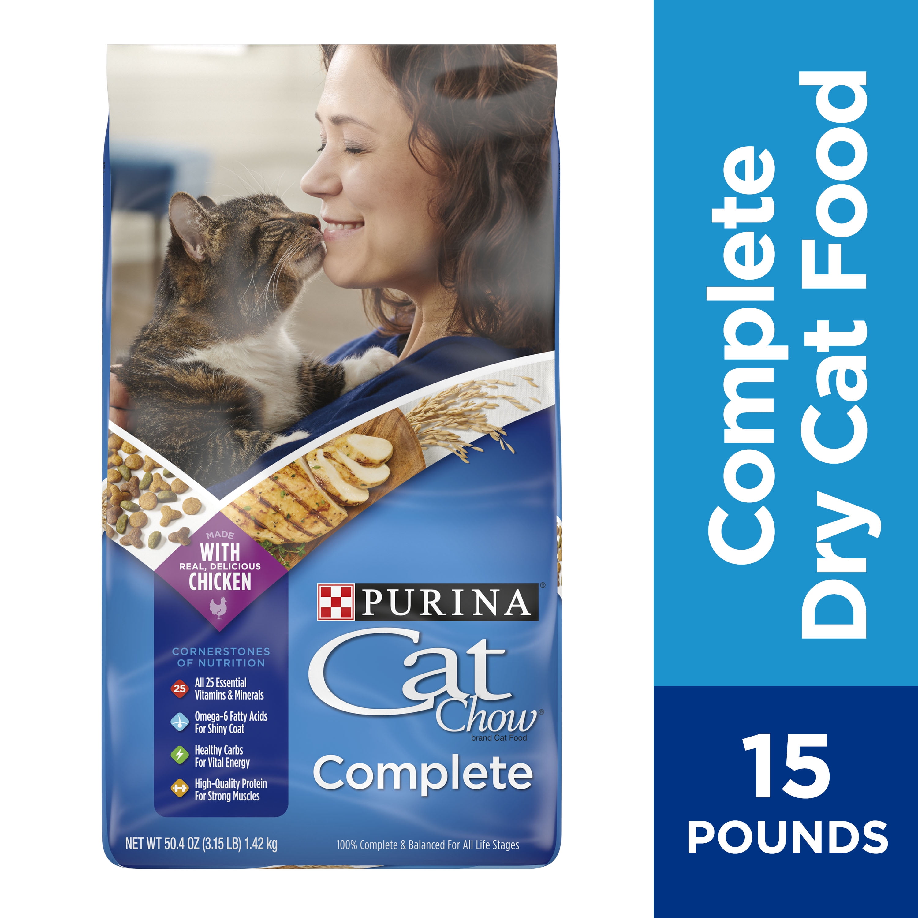 Purina Cat Chow High Protein Dry Cat Food, Complete, 15 lb. Bag