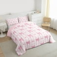 thumbnail image 3 of jejeloiu Kawaii Bow Ribbon Queen Comforter Set,Pink Cute Bowtie Bedding Comforter Set For Girls Teens Reversible 3 Pieces, 3 of 8
