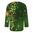 thumbnail image 2 of Camisetas de Navidad para Hombres Impresas Cuello Redondo 3/4 Manga Casual Blusa de Mezcla de Lino, 2 of 4