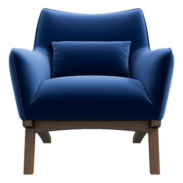 Gatsby Mid-Century Tight Back Velvet Upholstered Armchair in Blue