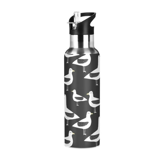 ALAZA Seagull Water Bottle Insulated Flask Stainless Steel Straw Lid 20 oz