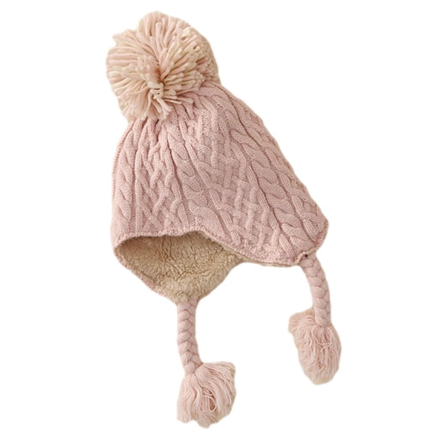 Newborn Baby Hat Windproof Solid Color High Elasticity Ultra-Thick Ear Protection Winter Warm Infant Knitted Beanie