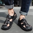 thumbnail image 4 of Willtoo Mens Outdoor Hiking Sandals Casual Fashion Faux Leather Athletic Sports Shoes Closed Toe Breathable Lightweight Walking Sandals, 4 of 5