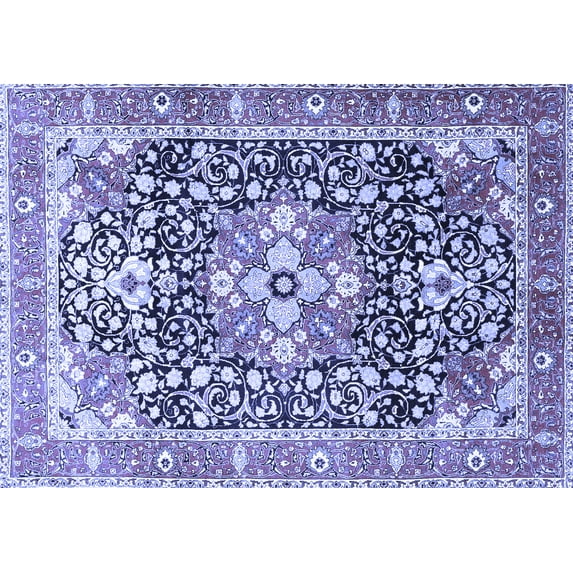 Ahgly Company Machine Washable Indoor Rectangle Persian Blue Traditional Area Rugs, 2' x 5'