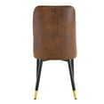 thumbnail image 7 of Hassch Brown Suede-like Velvet Dining Chairs Set of 2, Modern Kitchen & Dining Side Chairs with Upholstered Seat and Backrest, and Golden Tipped Black Metal Legs, 7 of 7