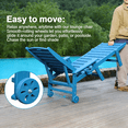 thumbnail image 5 of Outdoor Chaise Lounge Chair, Pool Lounge Chair with Adjustable Backrest, Heavy Duty HDPE Patio Recliner with Wheels for Patio Poolside, 5 of 10