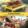 thumbnail image 6 of Cardinal Bird Table Cloths for 6 Foot Rectangle Tables, Poinsettia Pine Cones Berry Flowers Red Plaid Patio Waterproof Elastic Fitted Tablecloths, Washable Rectangular Table Cover for Camping, 6 of 8