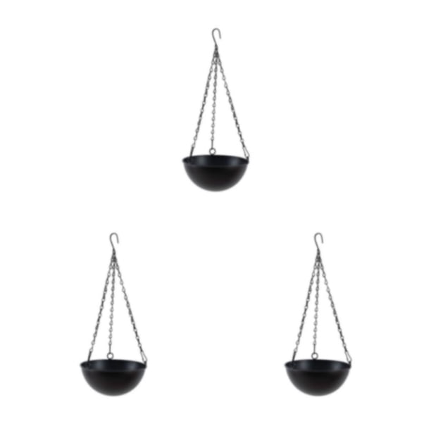 Macetas colgantes Naiovety de metal ecológicas negro para interior y exterior