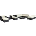 thumbnail image 2 of Modway Fusion Ensemble Sectionnel de Patio Extérieur 12 Pcs en Espresso Blanc, 2 of 5