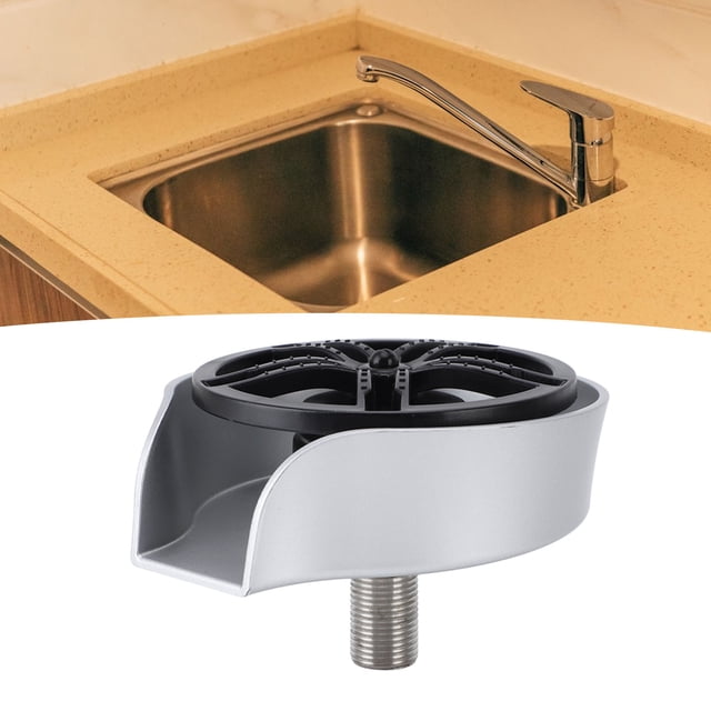 Automatic Glass Rinser, Kitchen Sink Cup Washer, Stainless Steel Professional Bottle Cleaner, Ideal for Home Kitchens, Bars, and Cafes, Rustproof and Wear Resistant, Easy to Attach