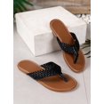 thumbnail image 4 of New Summer Woven Flip Flops For Women, Stylish Open Toe Flat Slides With Soft Sole For Beach, Outdoor, 4 of 5