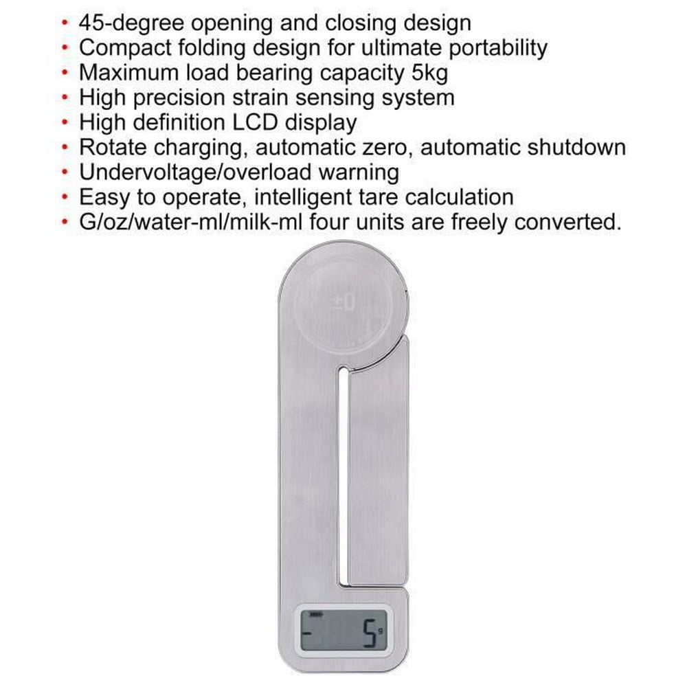 Digital Food Scale Foldable Kitchen Scale Automatic Feeding Lcd Display
