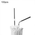 thumbnail image 1 of 100Pcs/Bag Drinking Straws Eco-friendly Multicolor Portable Flexible Disposable Plastic Drinking Straws for Home KAESI, 1 of 5