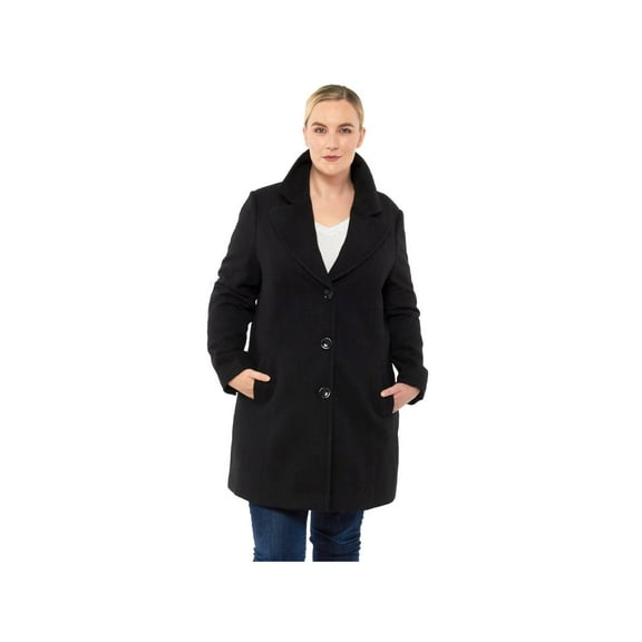 Alpine Swiss Womens Plus Size Wool Overcoat Walking Coat Blazer Pea Coat Jacket
